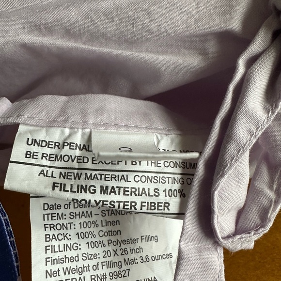 Pine Cone Hill Annie Selke co. Linen sham Std. - Picture 3 of 6